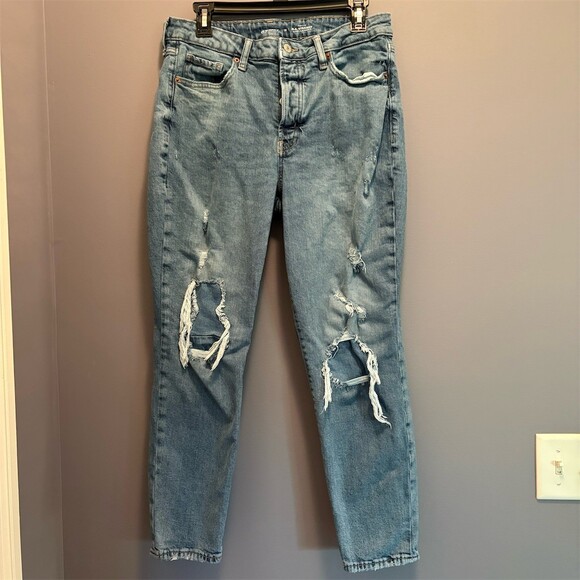 Old Navy Denim - Old Navy OG Straight Jeans Womens Size 12 Light Wash Blue Hi-Rise